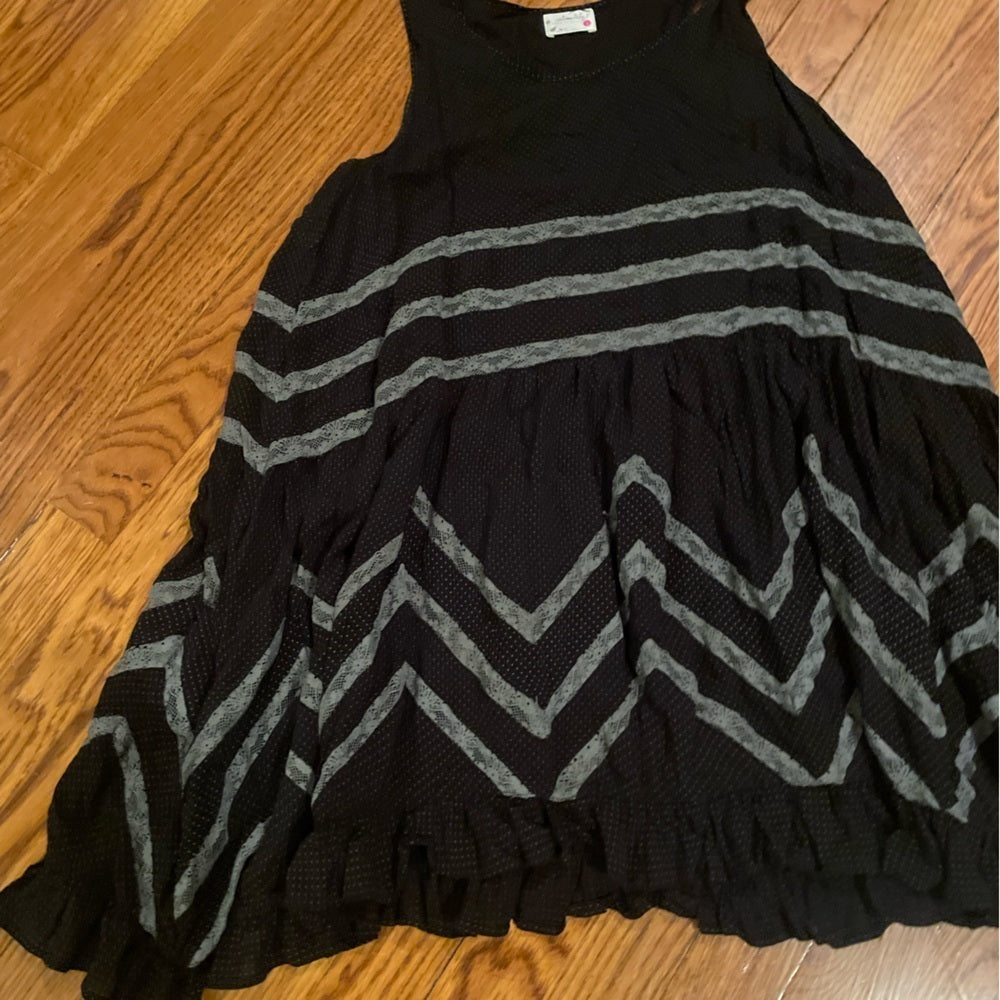 Free People Black and Grey Tank Top Dress Size Large