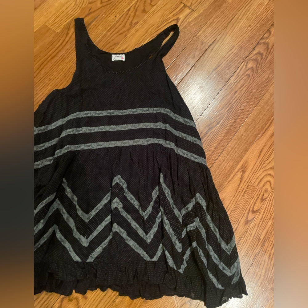 Free People Black and Grey Tank Top Dress Size Large