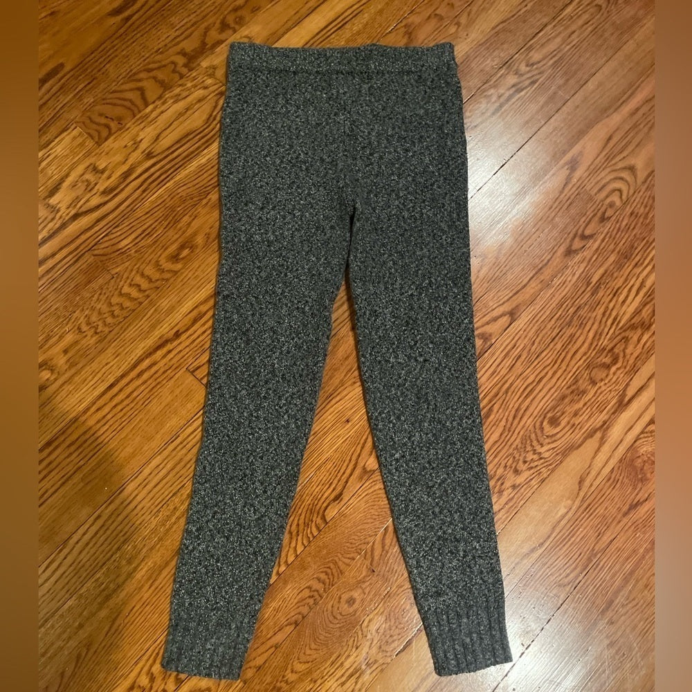 Zara Fuzzy Grey Leggings Size Medium