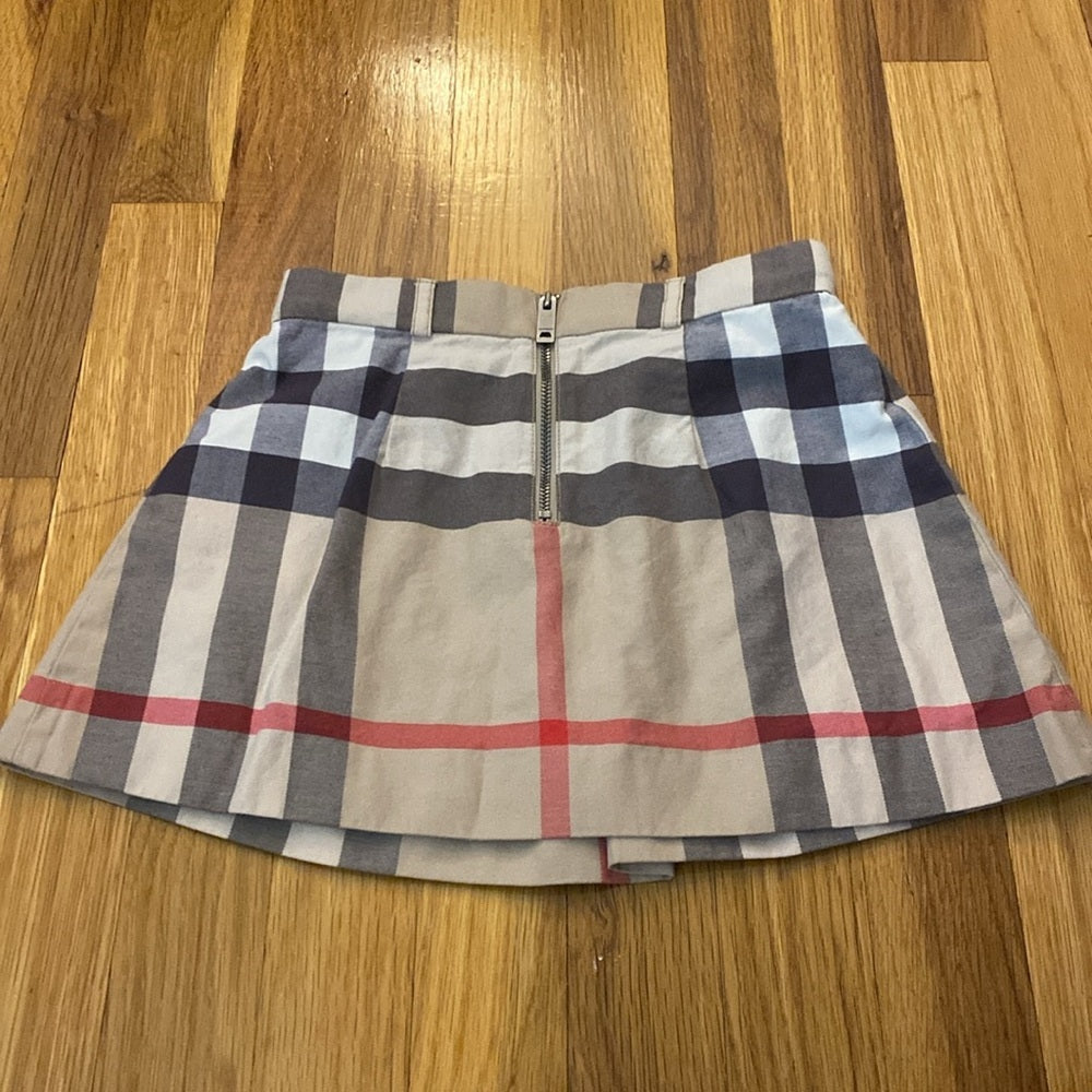 Burberry Girls Red and Tan Classic Plaid Skirt Size 6