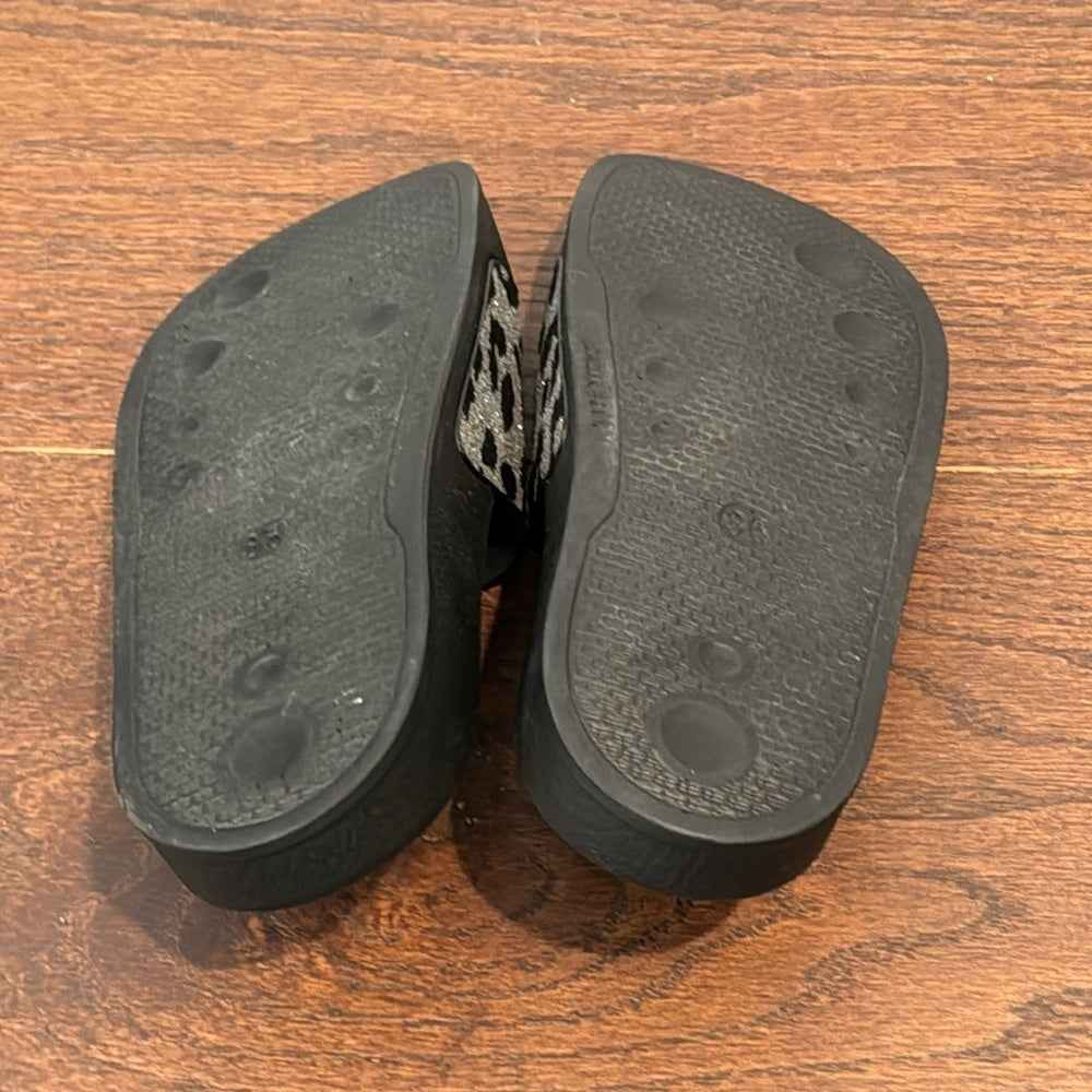 Balmain Women’s Calypso Black/Silver Pool Slides Size 6