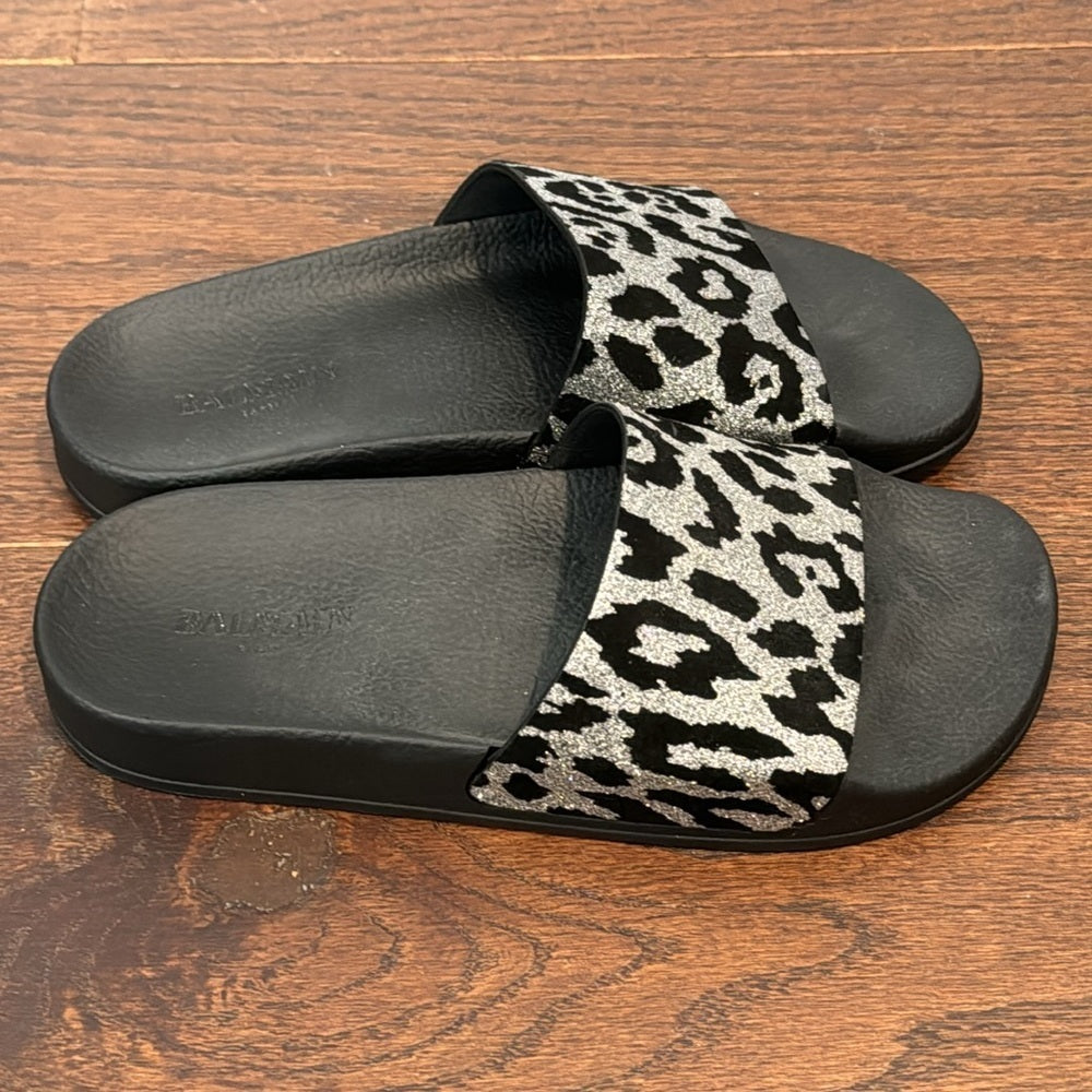 Balmain Women’s Calypso Black/Silver Pool Slides Size 6