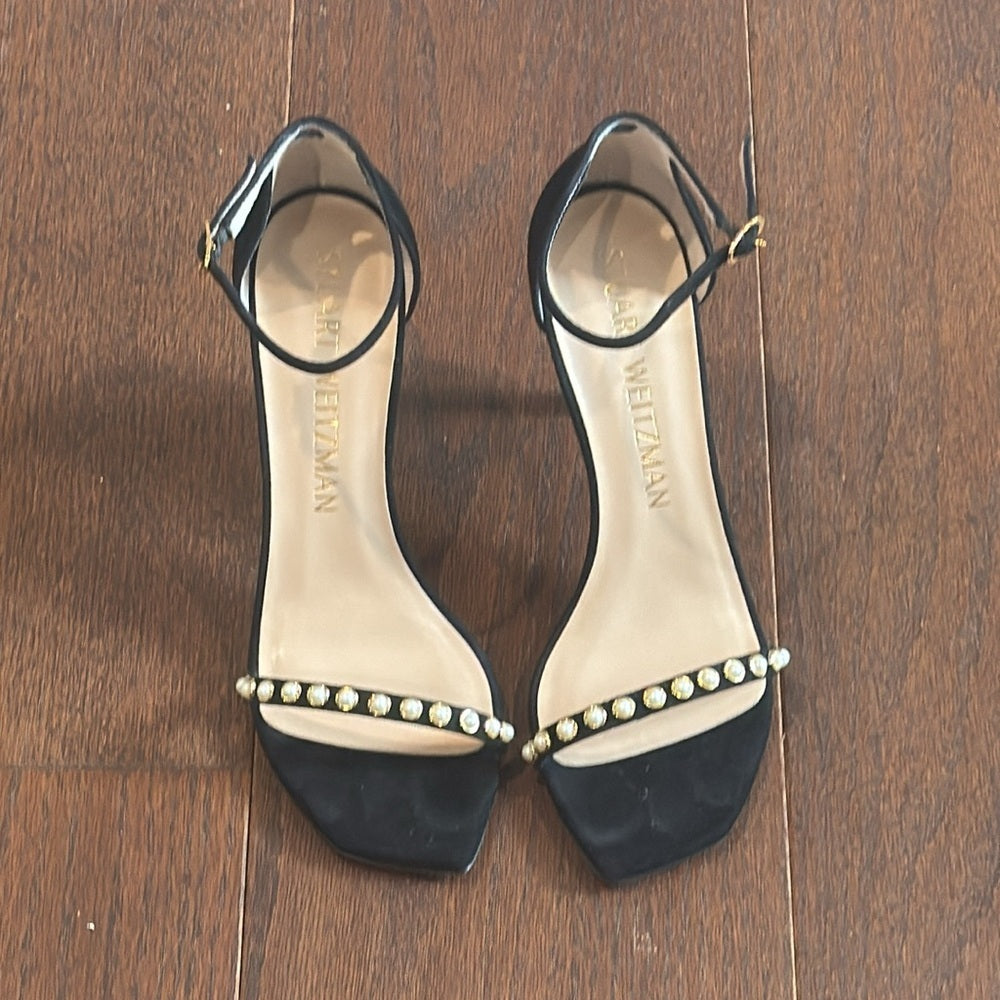 Stuart Weitzman Women’s Black Ankle Strap Dress Shoes Size 9.5
