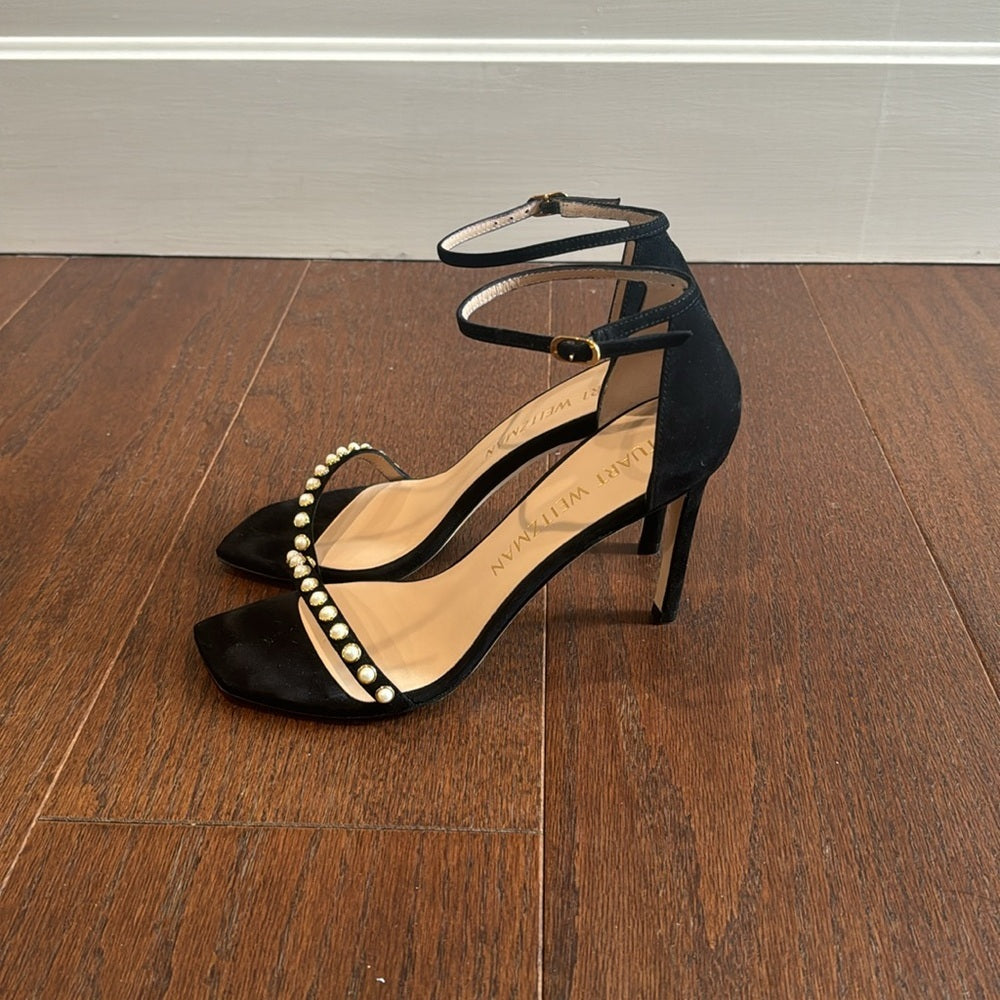 Stuart Weitzman Women’s Black Ankle Strap Dress Shoes Size 9.5
