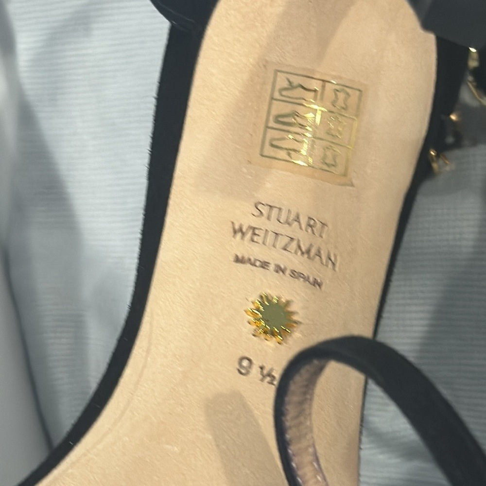 Stuart Weitzman Women’s Black Ankle Strap Dress Shoes Size 9.5