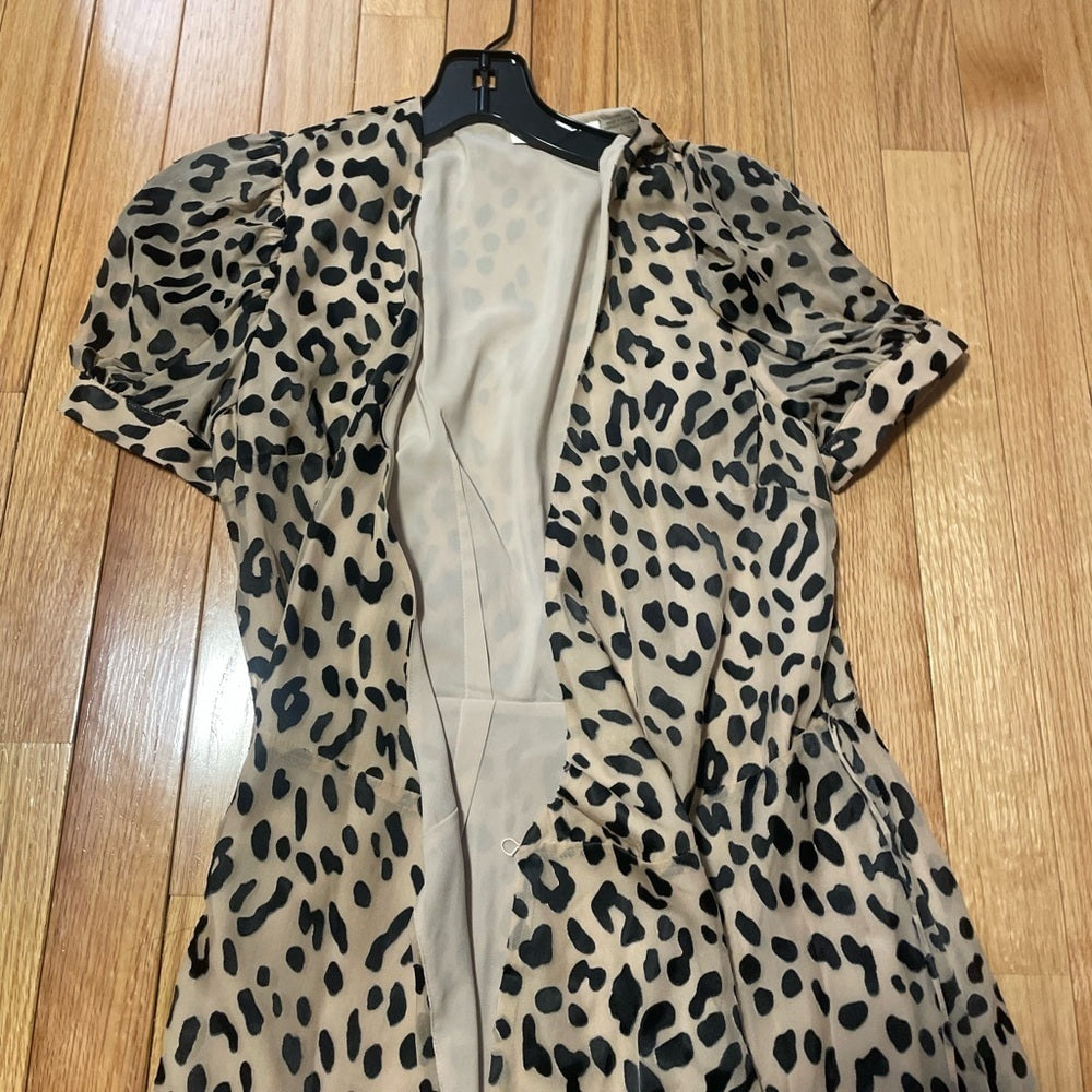 Alice + Olivia Cheetah Print Open Dress Size 2