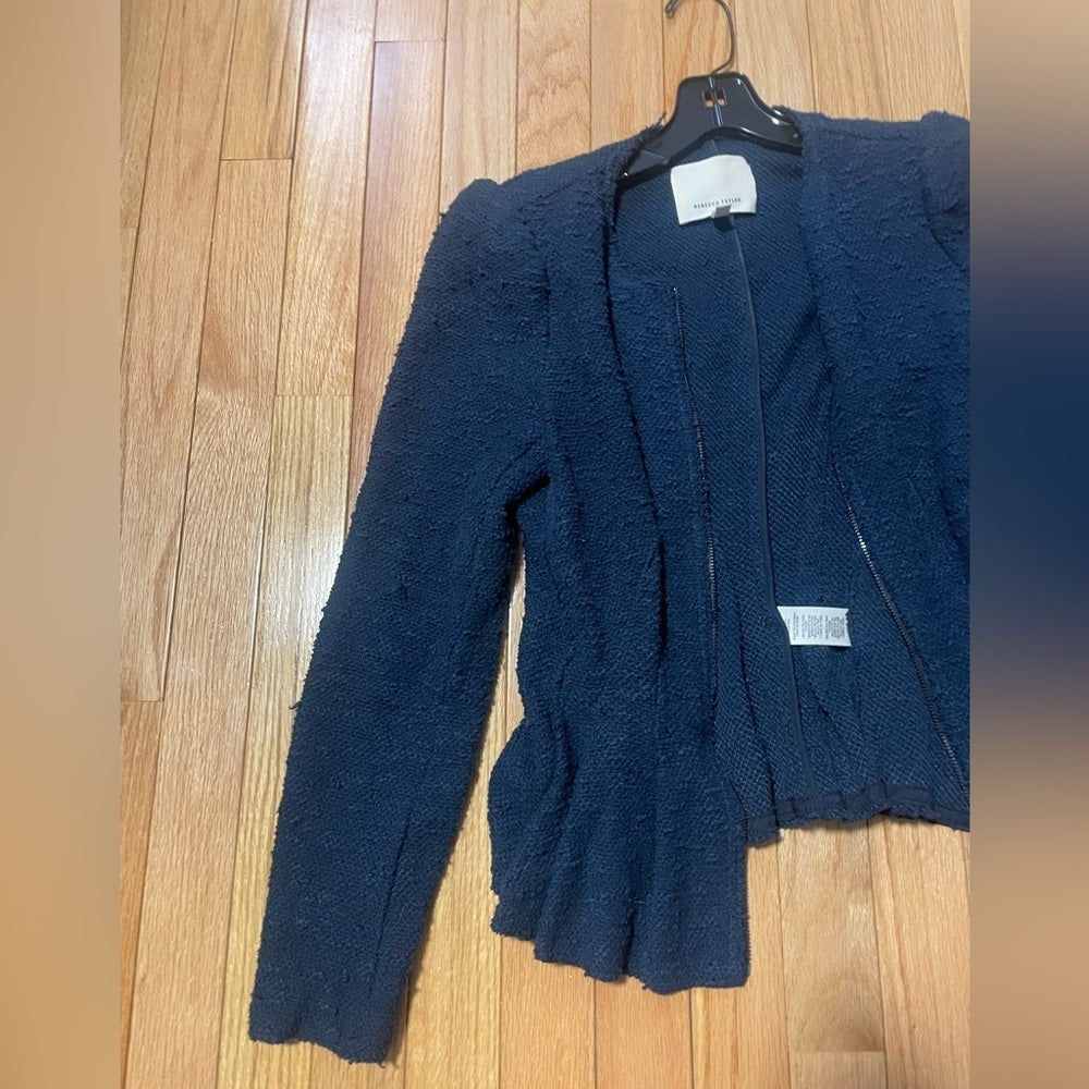 Rebecca Taylor Navy Zip Up Jacket Size 4