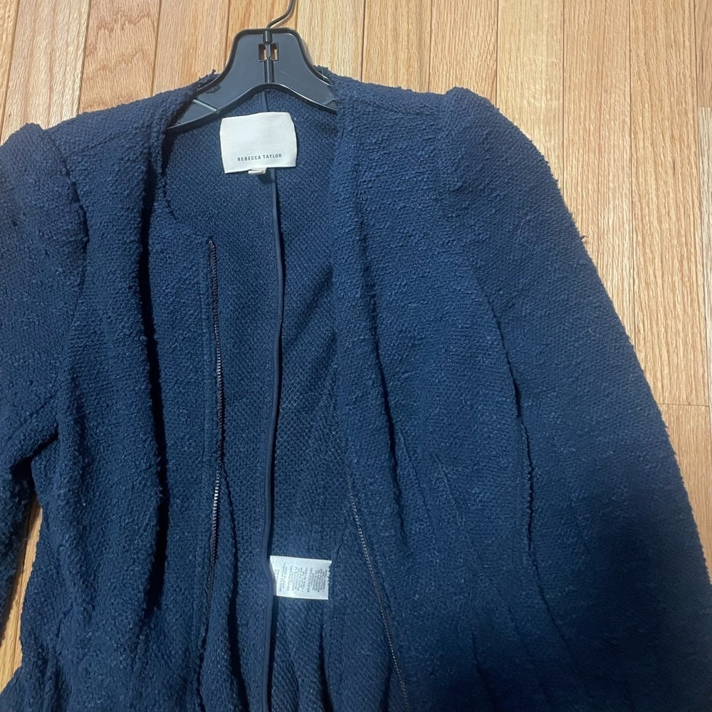 Rebecca Taylor Navy Zip Up Jacket Size 4