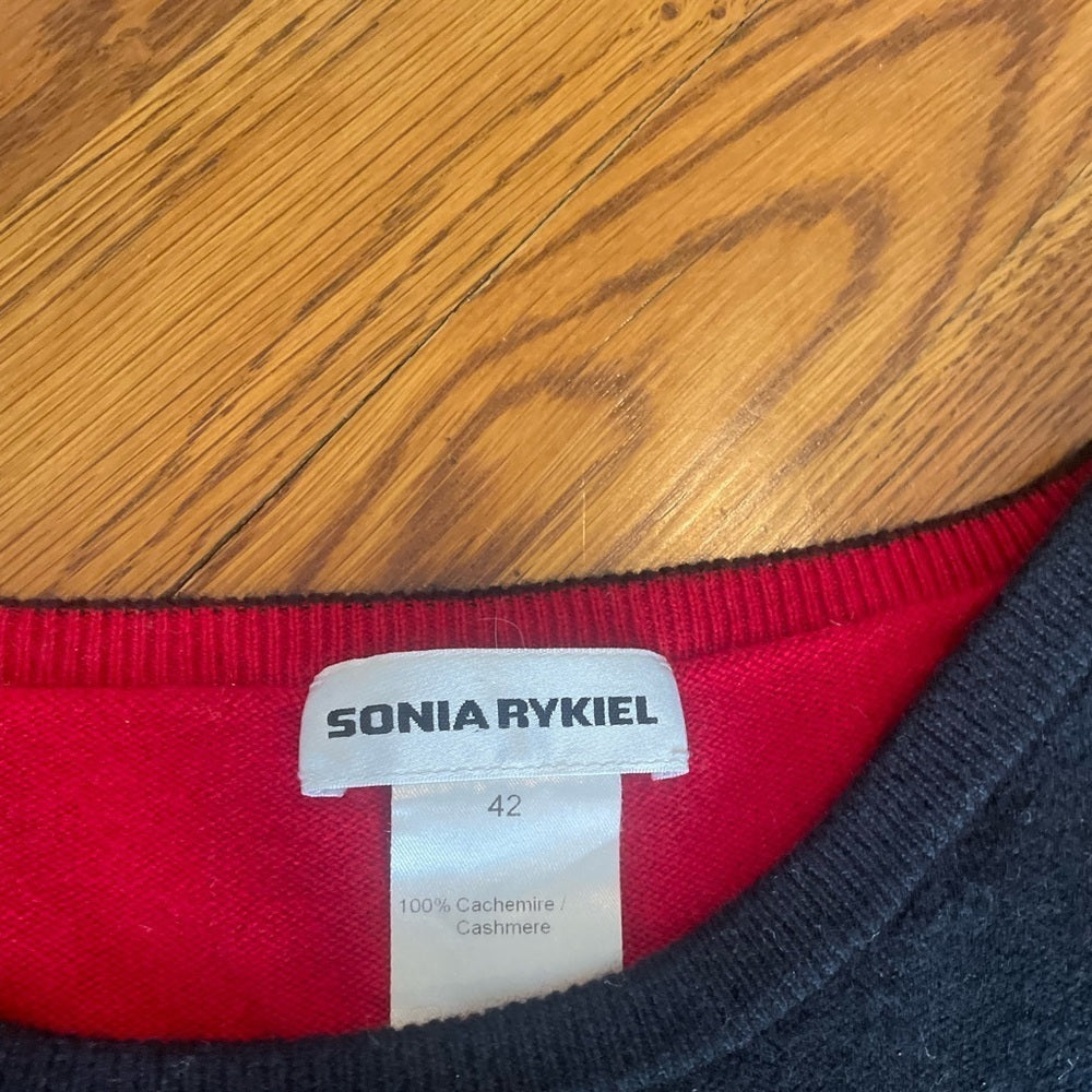 SONIA Rykiel Black and Pink Lip Design Dress Size 42 / 12