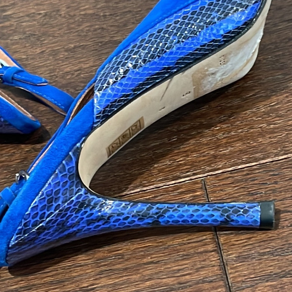 Sigerson Morrison Women’s Blue Suede Sling Backs Size 8