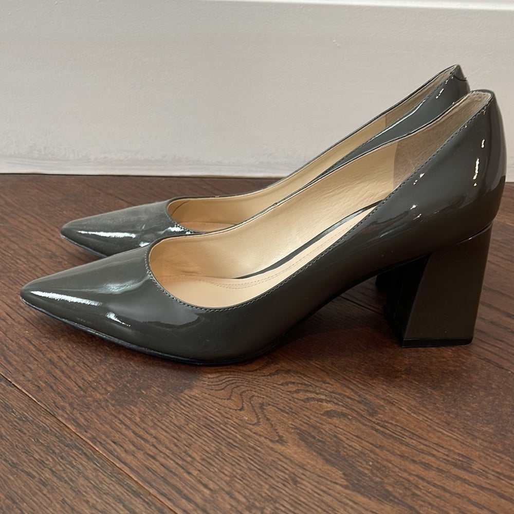 MARC Fisher Grey Patent Leather Pumps Size 8.5