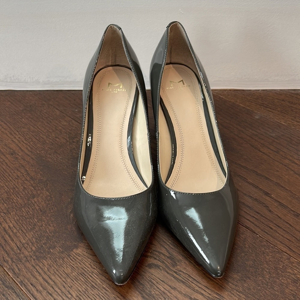 MARC Fisher Grey Patent Leather Pumps Size 8.5
