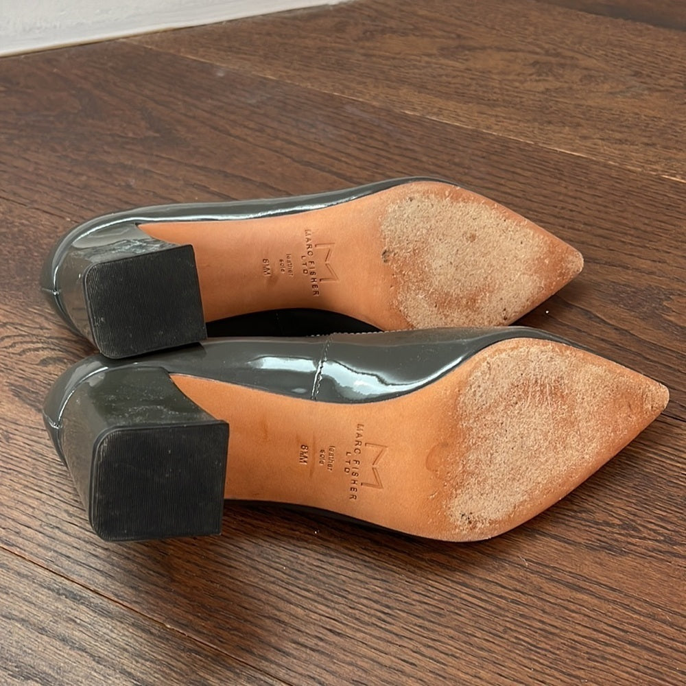 MARC Fisher Grey Patent Leather Pumps Size 8.5