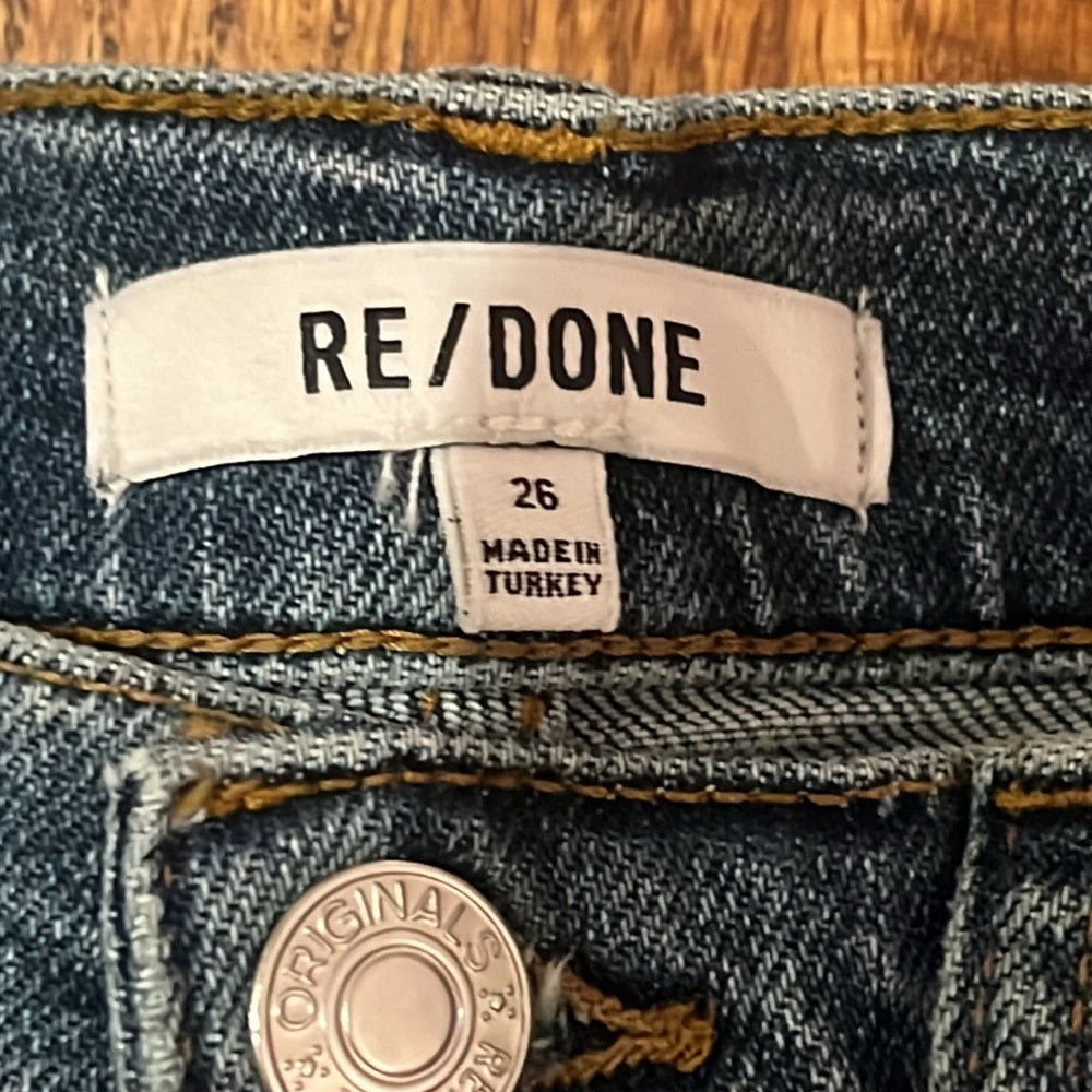Re/Done Women’s Mid 90’s High Rise Ankle Crop Jeans Size 26