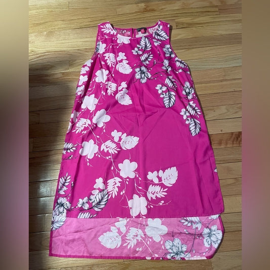 Vince Camuto Pink and White Floral Dress Size Medium