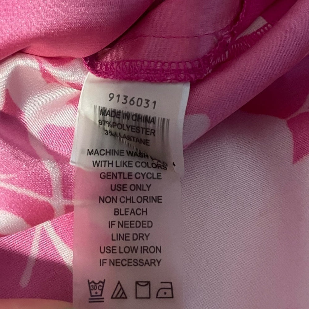Vince Camuto Pink and White Floral Dress Size Medium