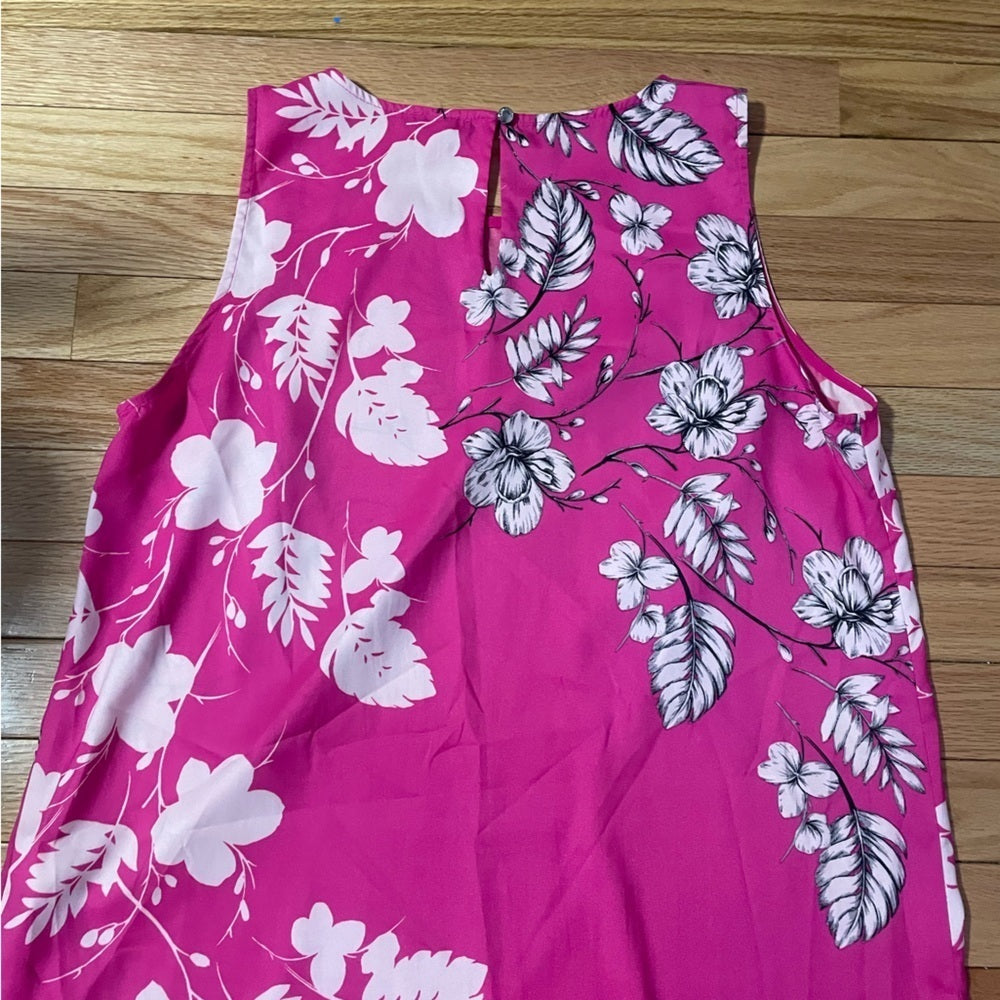 Vince Camuto Pink and White Floral Dress Size Medium