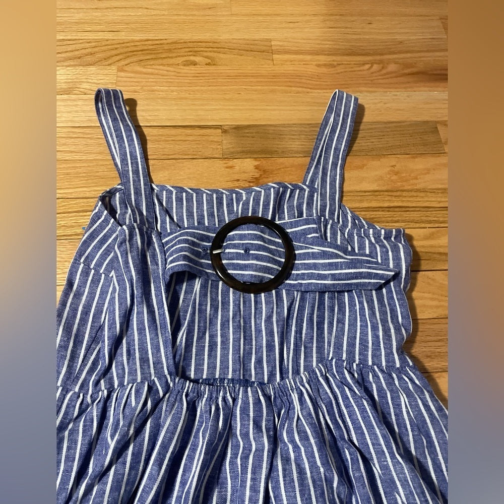 Who What Wear Blue and White Striped Dress Size Medium