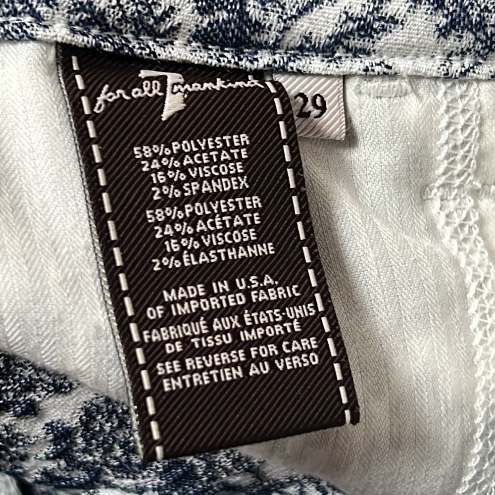 Women’s 7 For All Mankind White Floral Jeans Size 29