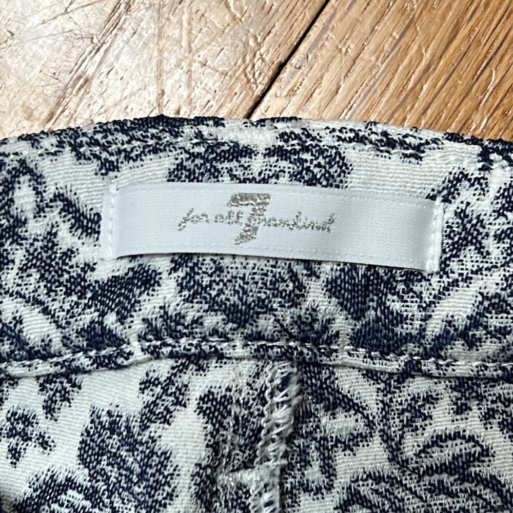 Women’s 7 For All Mankind White Floral Jeans Size 29