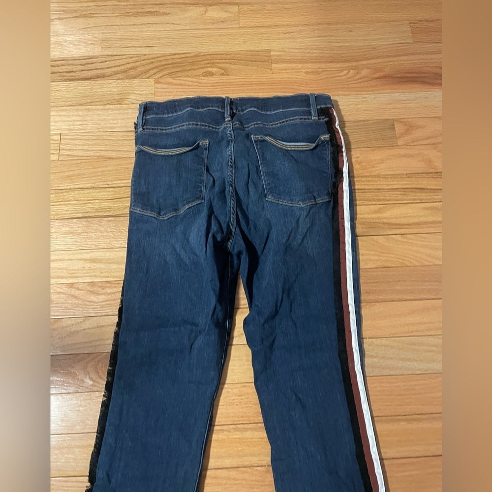 Frame Denim Blue Jeans With Leg Stripe Size 30