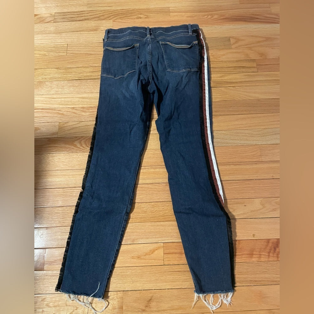 Frame Denim Blue Jeans With Leg Stripe Size 30