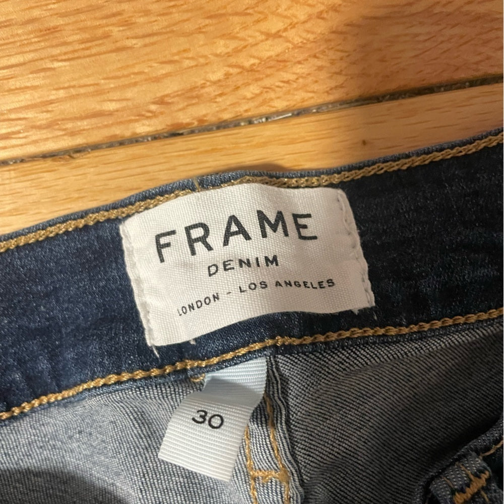 Frame Denim Blue Jeans With Leg Stripe Size 30