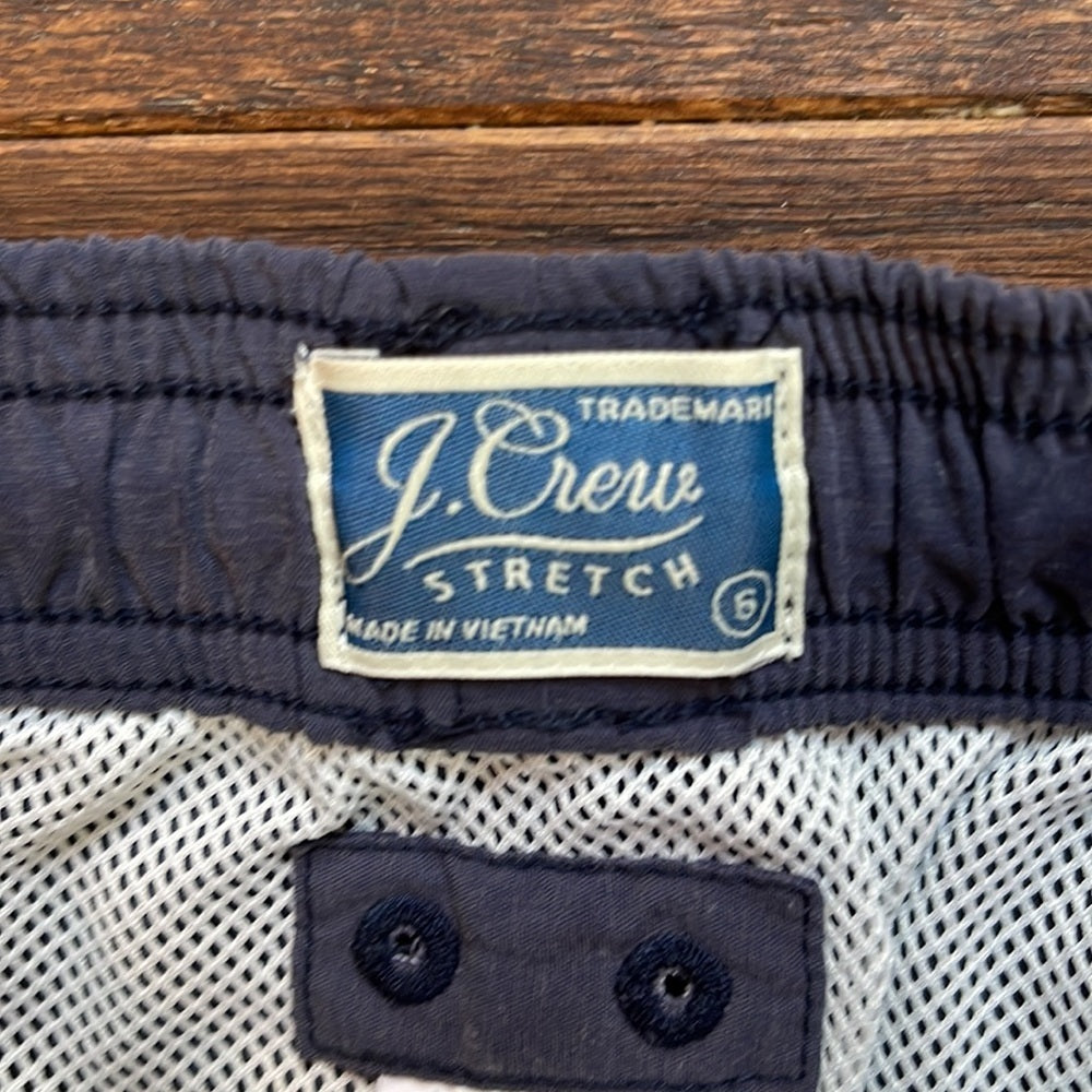 J Crew Blue Boys Swim Trunks Bathing Suit Size 6