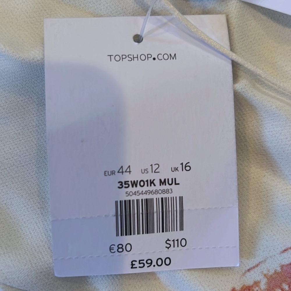NWT TOPSHOP Woman’s White Floral Dress Size 12