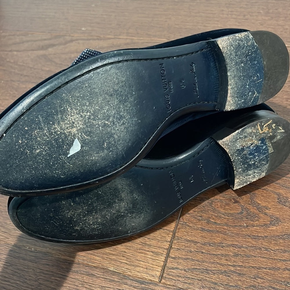 Louis Vuitton Men’s Navy Velvet Dress Shoes Size 6.5