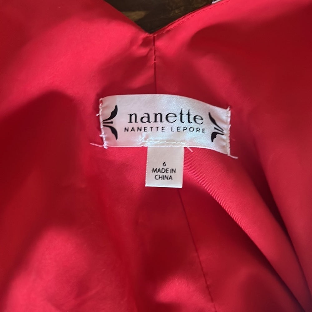Nanette Lenore Woman’s Red Floral Printed Dress Size 6