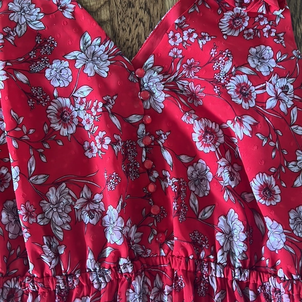 Nanette Lenore Woman’s Red Floral Printed Dress Size 6