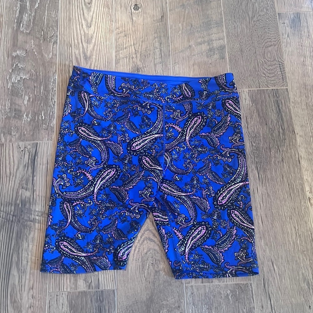 NWT Coolibar Woman’s Blue Swim Shorts With Design Size Extra Large