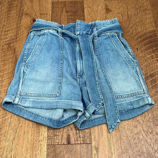 AMO Women’s Elastic Waist Light Denim Jean Shorts Size 25