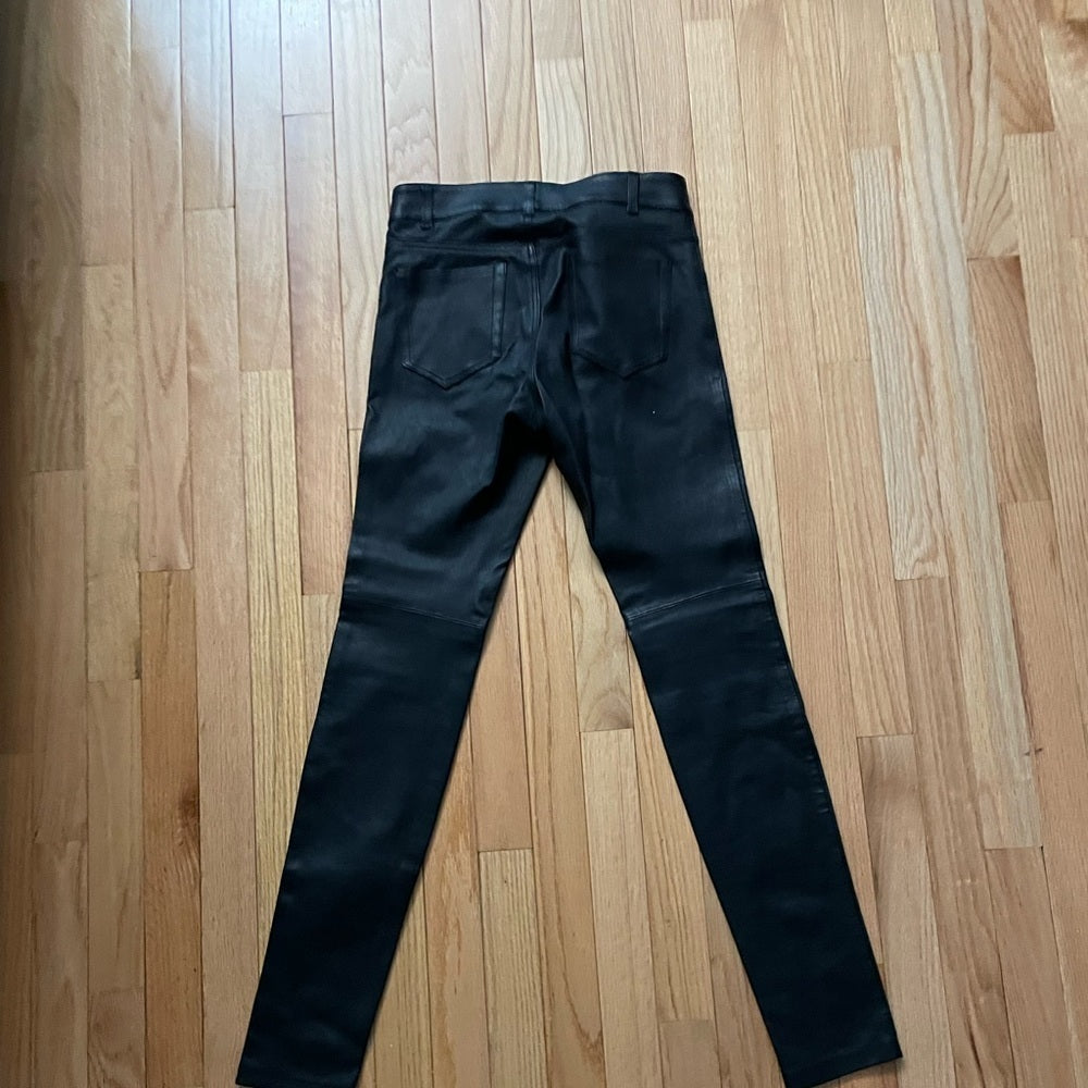 H&M Black Leather Pants Size 4