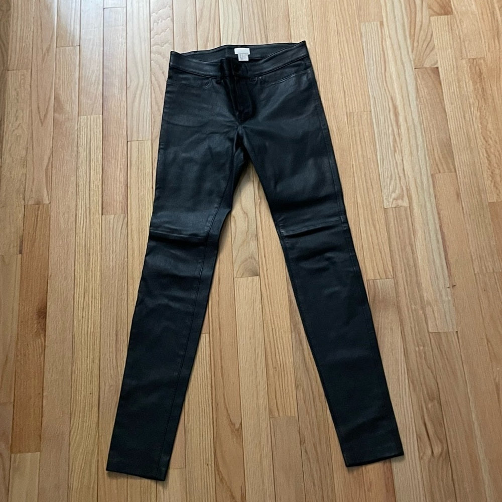 H&M Black Leather Pants Size 4