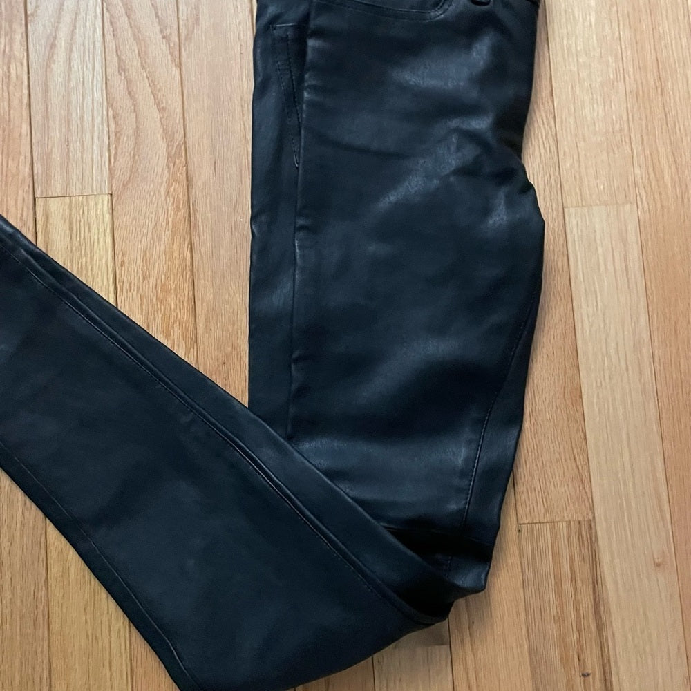 H&M Black Leather Pants Size 4