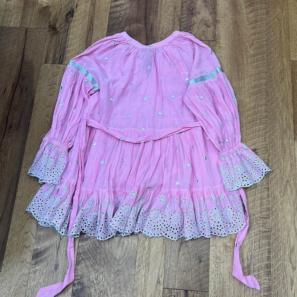 NWT Amanda Stanton PQ Pink Women’s Flowy Long Sleeve Dress Size XS/S