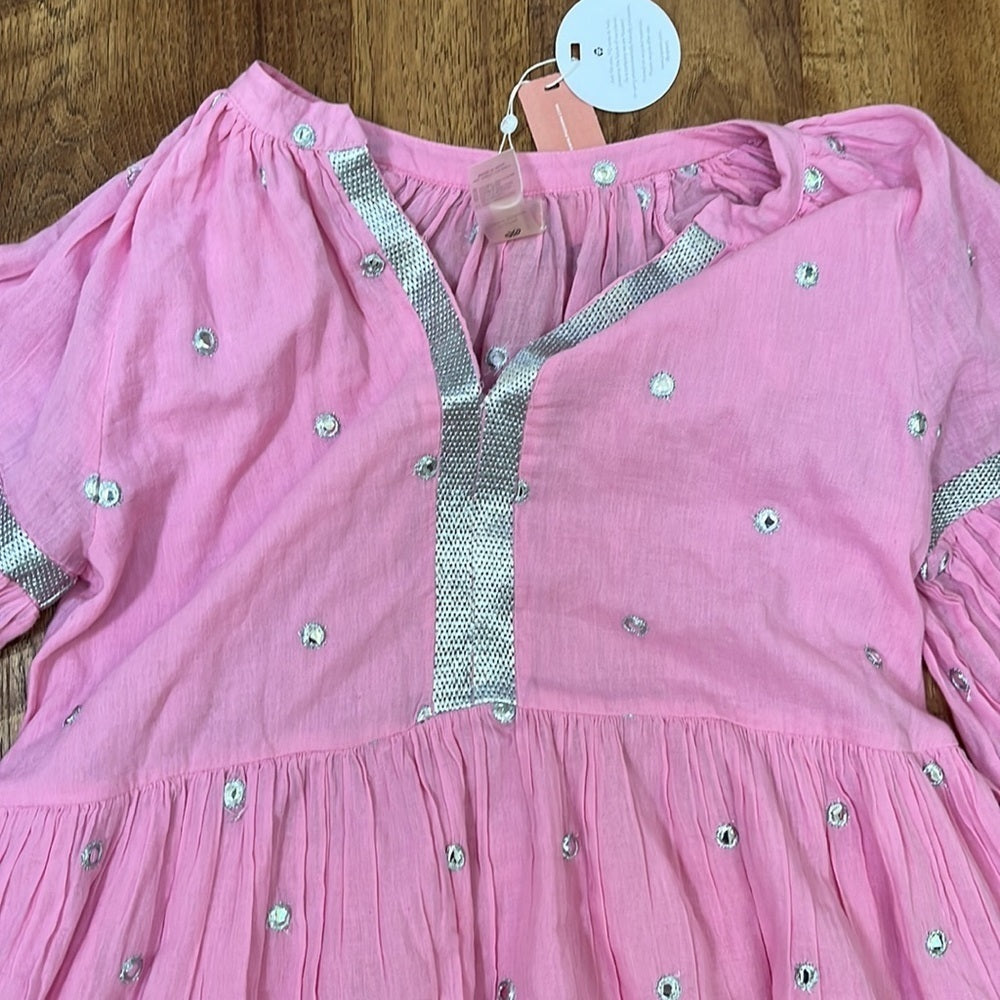 NWT Amanda Stanton PQ Pink Women’s Flowy Long Sleeve Dress Size XS/S