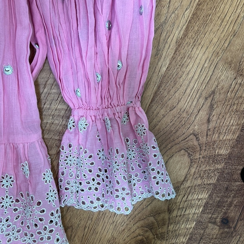NWT Amanda Stanton PQ Pink Women’s Flowy Long Sleeve Dress Size XS/S