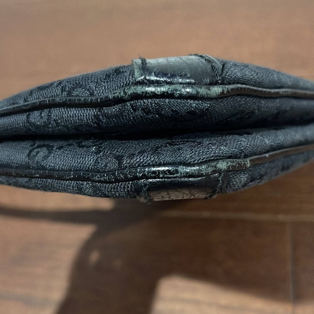 Gucci Black GG Canvas and Leather Horsebit Chain Tote
