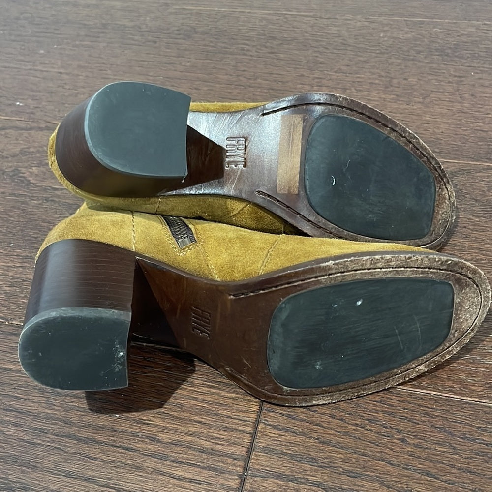 Frye Womenms Dark Mustard/Brown Booties Size 7