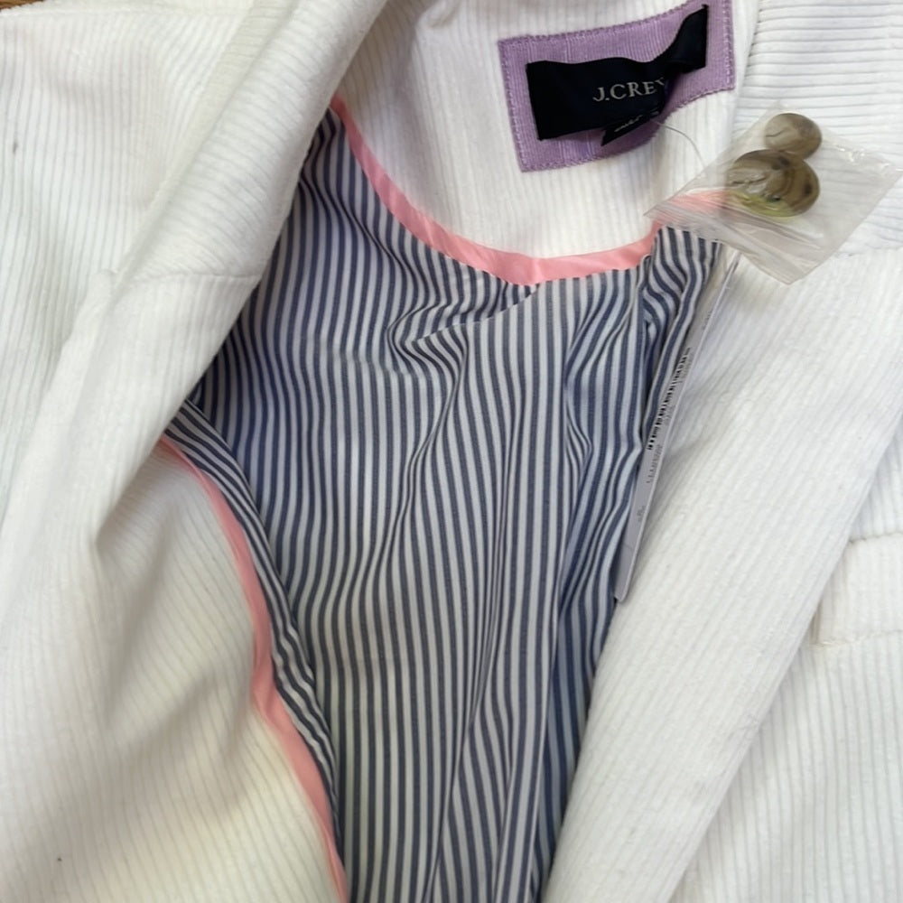 NWT J crew Women’s Off White Corduroy Blazer Size 2