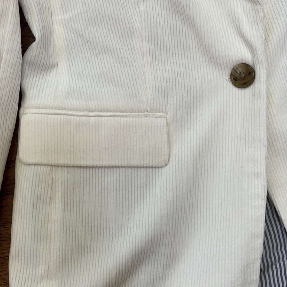 NWT J crew Women’s Off White Corduroy Blazer Size 2