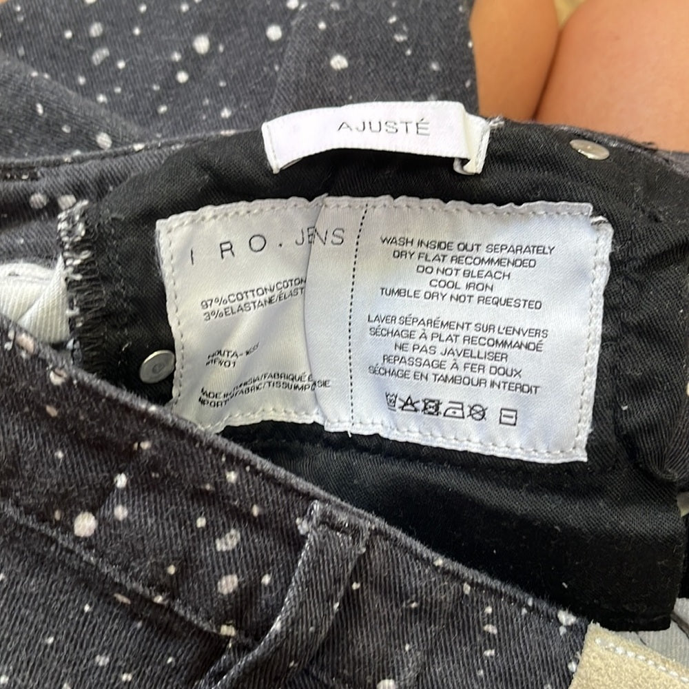 IRO Women’s Black Jeans With White Splatter Size 25