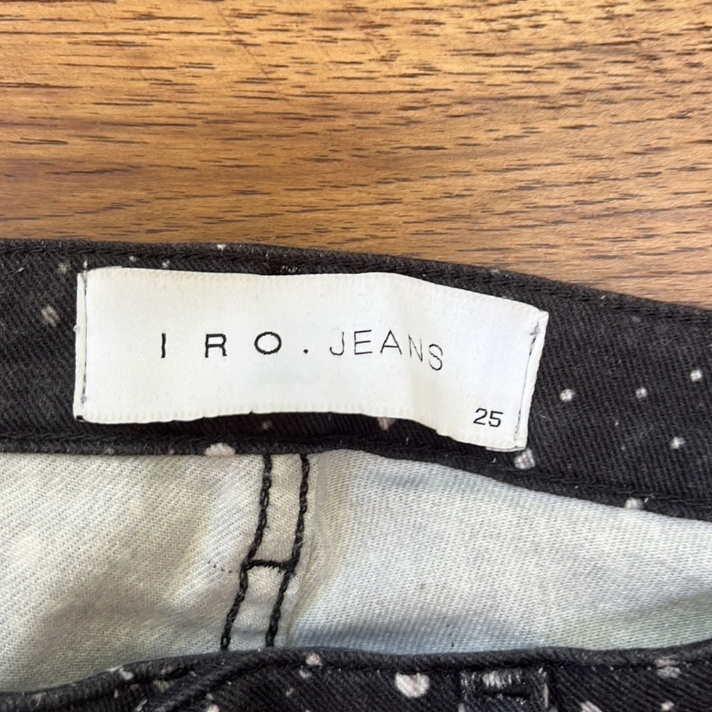 IRO Women’s Black Jeans With White Splatter Size 25
