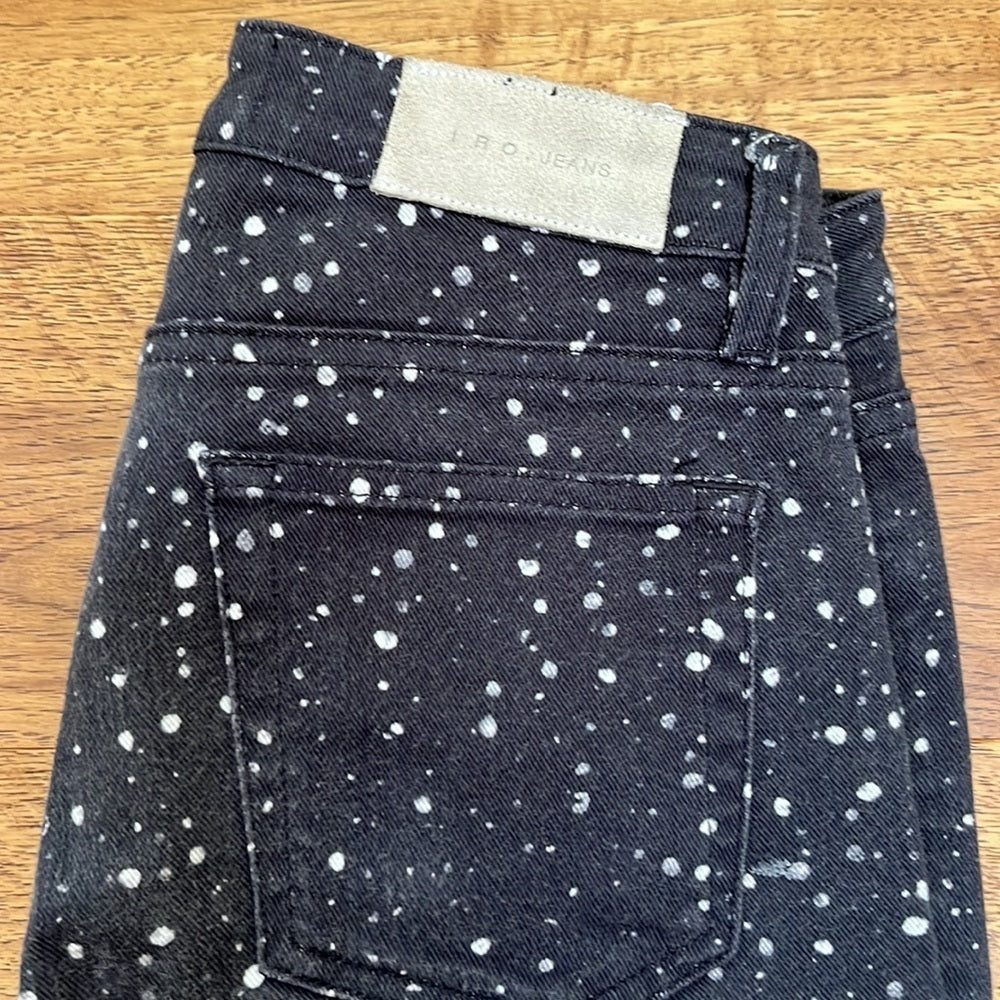 IRO Women’s Black Jeans With White Splatter Size 25