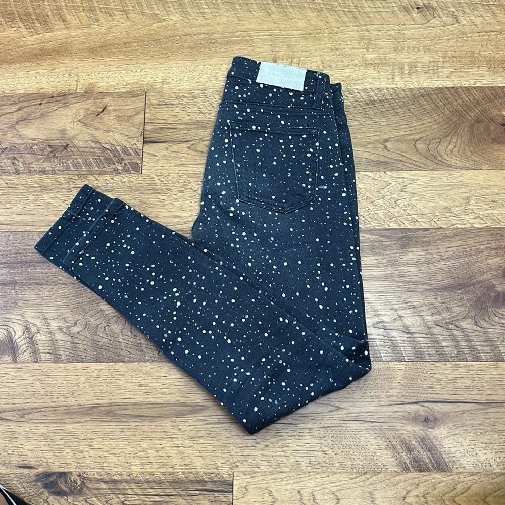 IRO Women’s Black Jeans With White Splatter Size 25