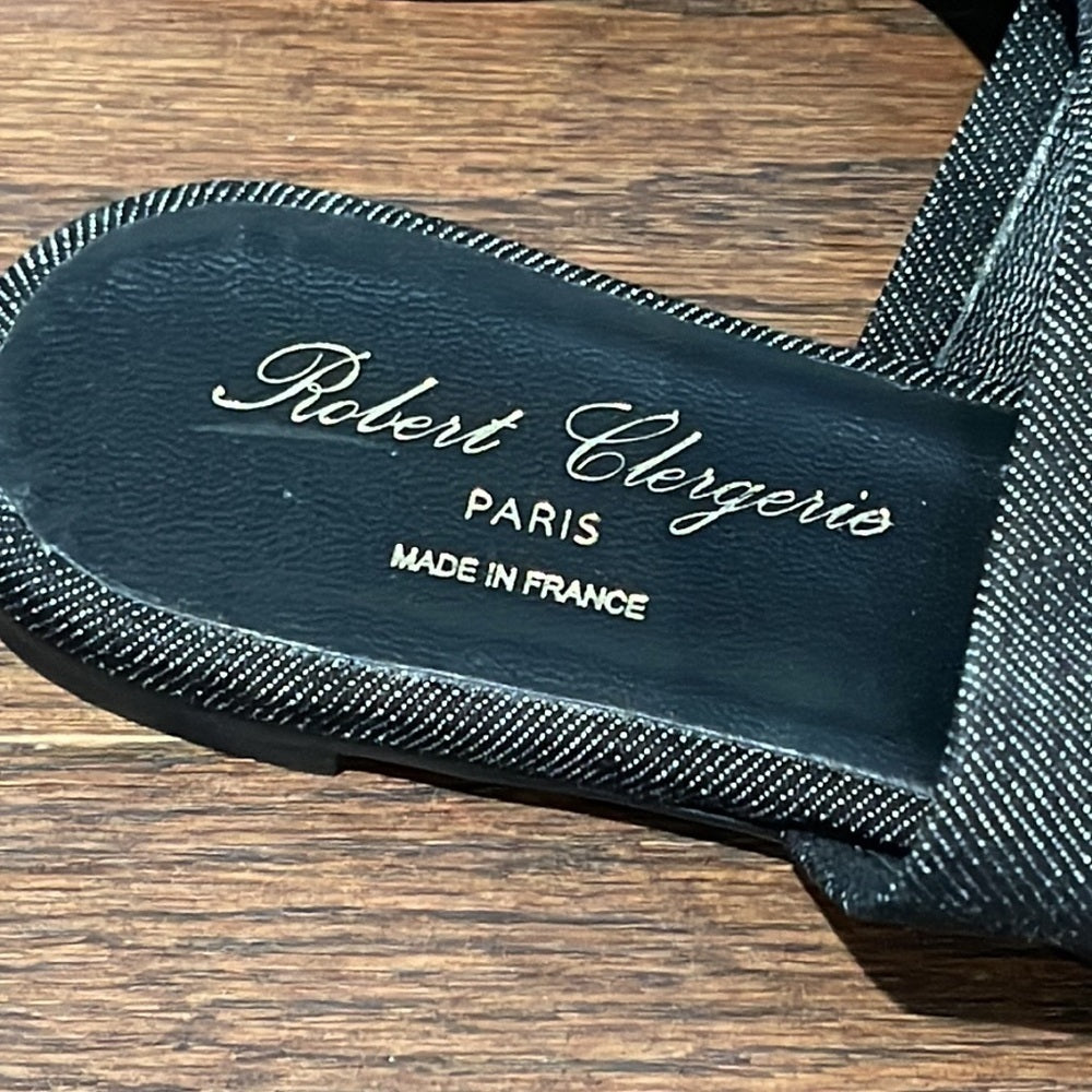 Robert Clergerie Women’s Black Fabric Slides Size 38/8