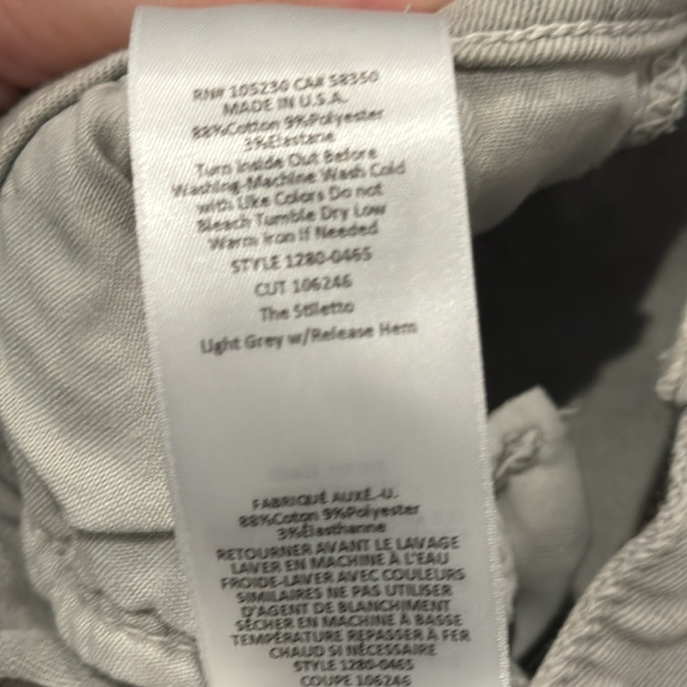 NWT Current Elliot Women’s Skinny Jeans Grey Size 26